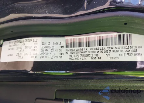 2015 Jeep Cherokee Latitude из США, поврежденный, VIN 1C4PJLCB0FW607712